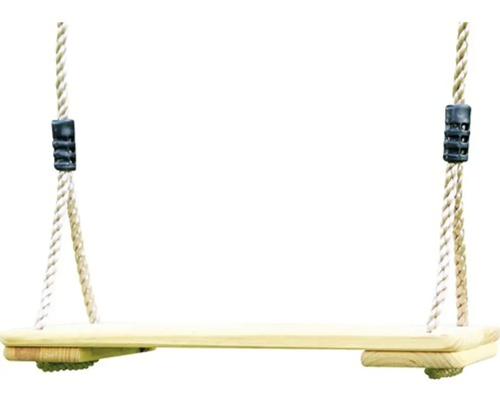 Balançoire en bois classique avec cordes réglables pour aire de jeux