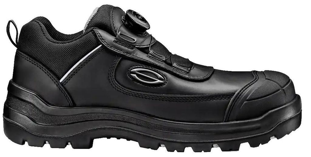Sir Safety DRAKKAR S3 Sicherheitsschuh aus Vollnarbenleder mit Fiberglaskappe schwarz, 44, Schwarz