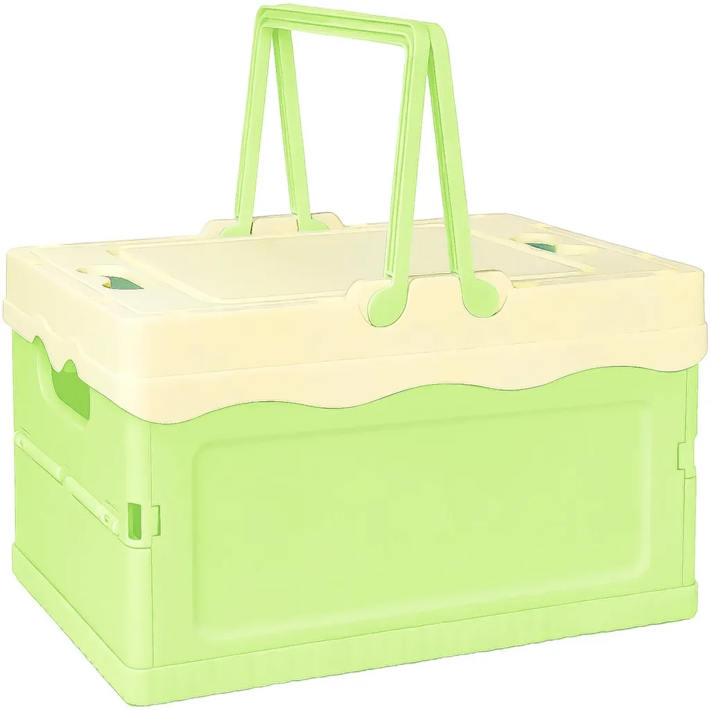 Petite boîte pliable 30x22cm avec couvercle - Caisse plastique solide