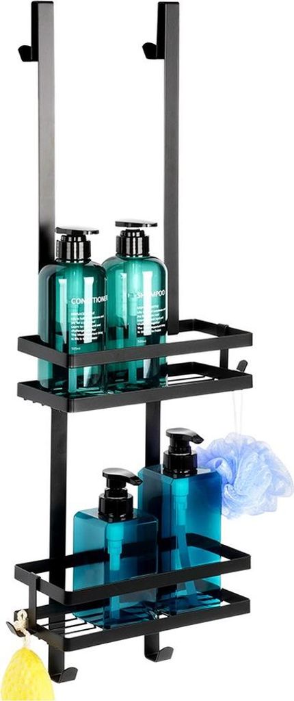 Vilde | Duschregal Duschablage - Metall - Schwarz - 23x10,5x75 cm - Platzsparend - für Dusche und Bad