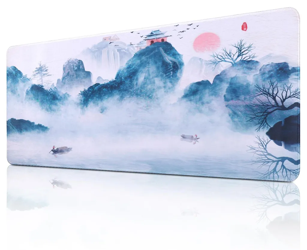 Tapis de souris XXL étanche bleu 800x300 mm avec base antidérapante