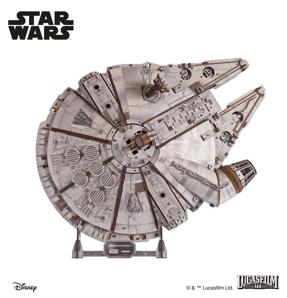 UGEARS 3D-Puzzle Star Wars: Millennium Falcon 1235 dlks Produktbild 