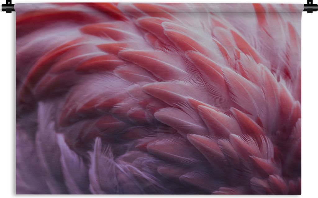 MuchoWow Wandteppich Wandbehang Flamingo-Federn 150x100 cm Tapisserie Dekoration Wandtuch - Waschbar - Tapisserien - Wand-Decke