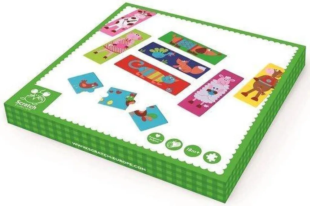 Puzzle Animaux Fous Scratch préscolaire pour motricité fine - 3+ ans