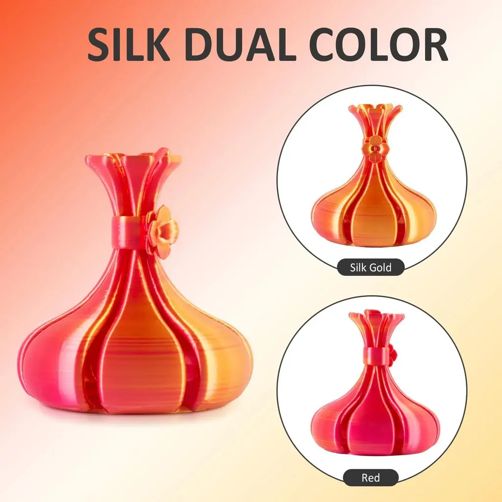 Filament 3D PLA Silk bicolore pour impression décorative - Bobine de 5 kg