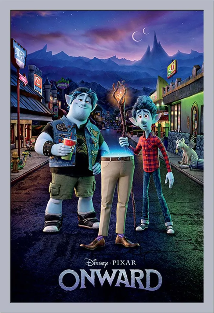 Offerta Poster Onwards Pixar + Cornice Shinsuke Argento Maxi MDF