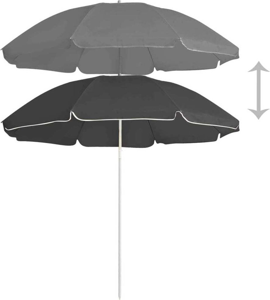 vidaXL Ombrellone con palo in acciaio antracite 180 cm Immagine del prodotto 