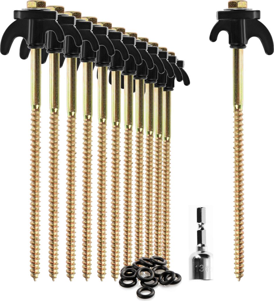 com-four® 12x Zeltheringe - robuste Stahl-Heringe mit Produktbild 