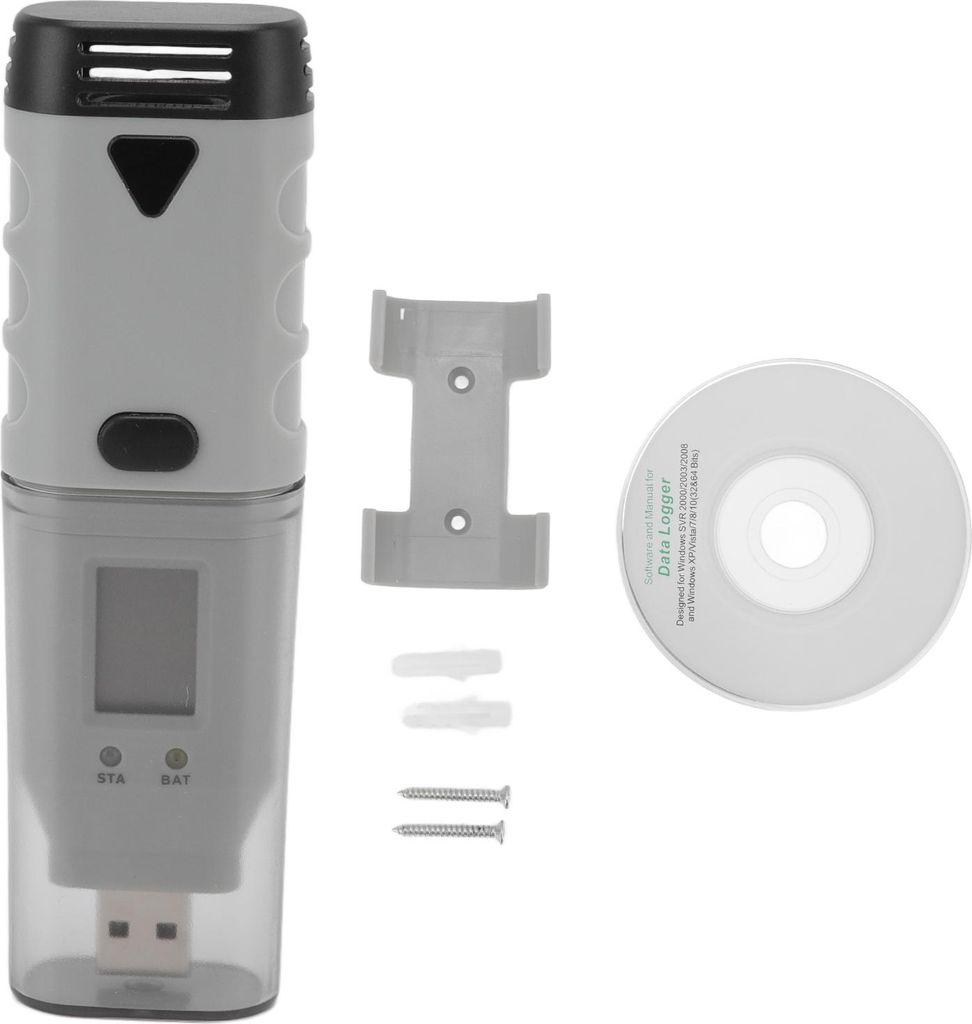 USB Temperatur Feuchtigkeitsmesser, ABS, Stiftgröße, Tragbar, Für Innen-/Außenbereich, Datenlogger