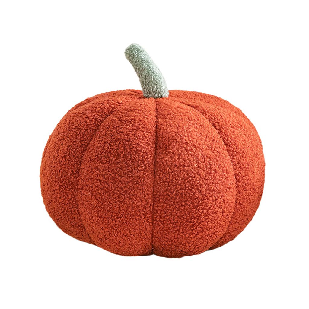 Halloween-Kürbis-Plüsch-Wurfkissen, weiches Samtkissen, Kissen-Dekoration,35cm(Rot)