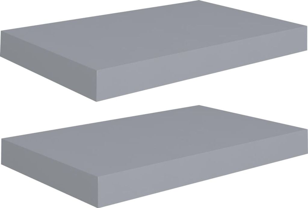 Schwebende Wandregale 2 Stk. Grau 40x23x3,8cm MDF