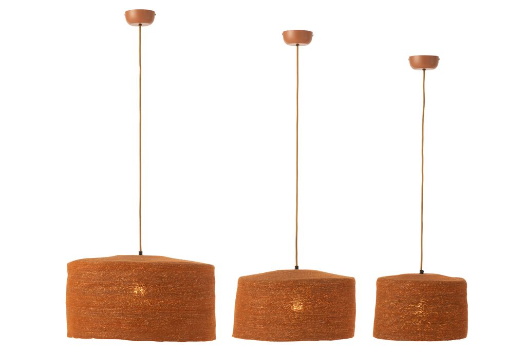 J-Line Set Von 3 Hängelampen Moonj Gras Rost