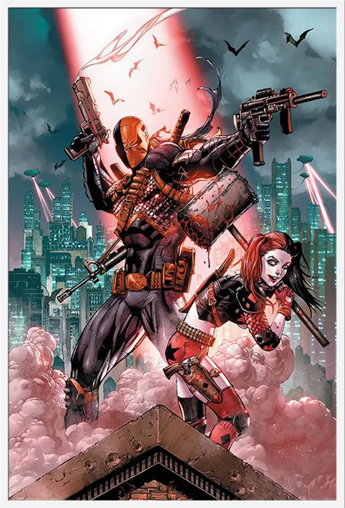 Affiche DC Comics Deadshot & Harley Quinn Suicide Squad avec cadre blanc