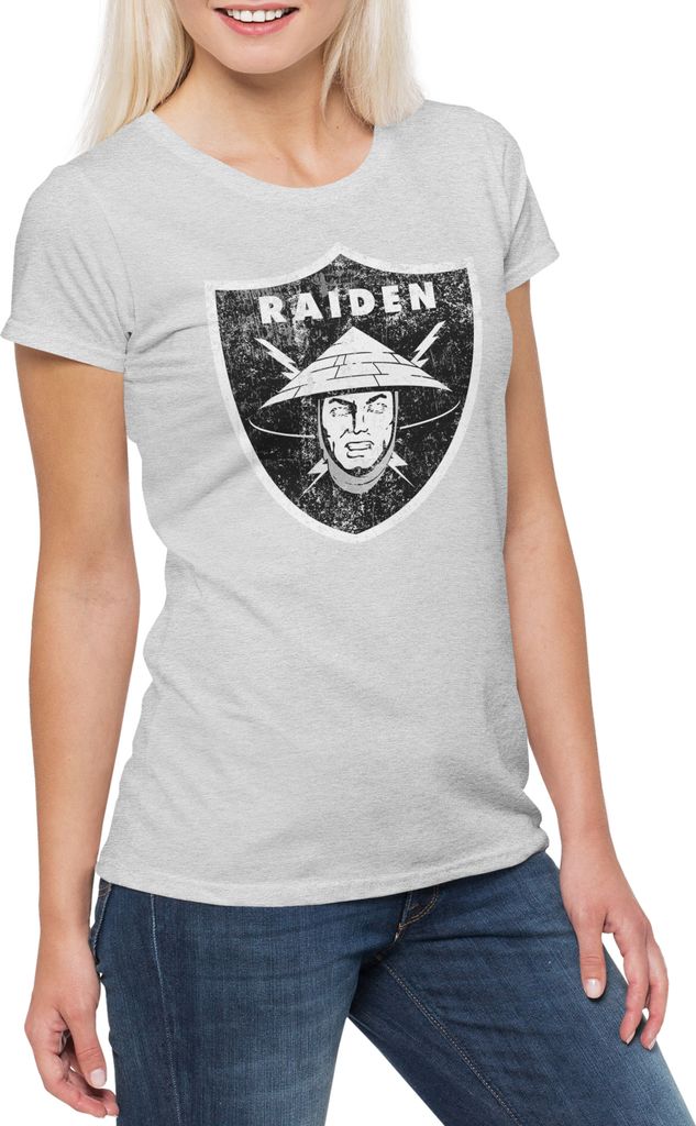 Urban Backwoods Raiden Logo, Damen T-Shirt, Farbe: Hellgrau, Größe: M