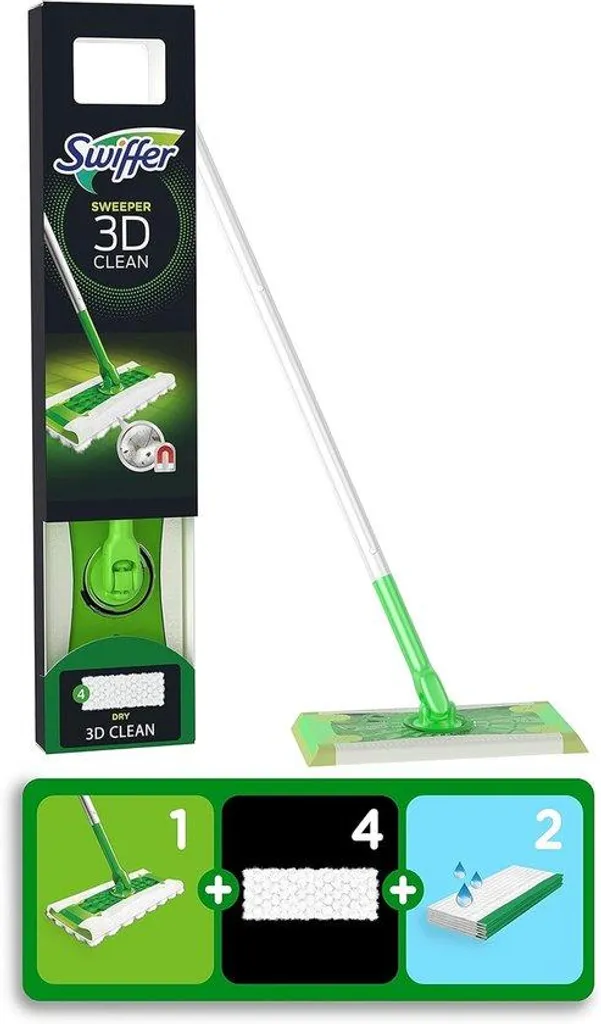 Kit d'entretien 3D Clean aspirateur avec 1 brosse et 6 lingettes XL