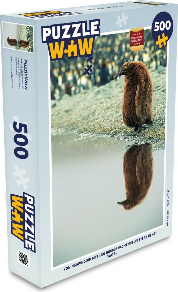 MuchoWow Puzzle 500 Teile Pinguin - Wasser - Reflexion - Mantel - Denken - Spiel - Toy
