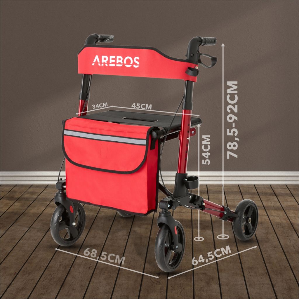 AREBOS ľahký rolátor, rolátory, 6-pozičné nastavenie výšky, Obrázok produktu 8