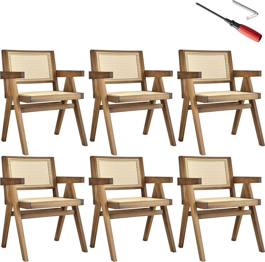 tectake® Armlehnstuhl Lissy Boho-Stil 59 x 56,5 x 82,5 cm, Produktbild 