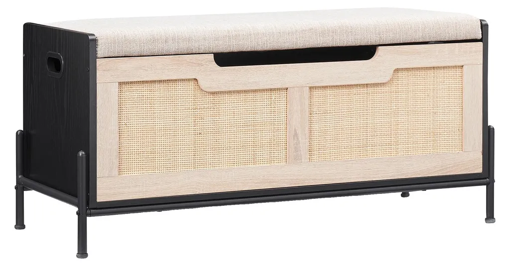 Banc d'entrée pour optimiser le rangement et se chausser facilement noir