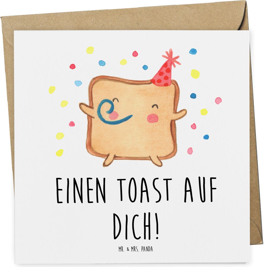 Mr. & Mrs. Panda Glückwunschkarte Toast Party - Weiß - Geschenk, Valentinstag, faltkarte, für Frauen, Grußkarte, Freund, anlasskarte, Klappkart...