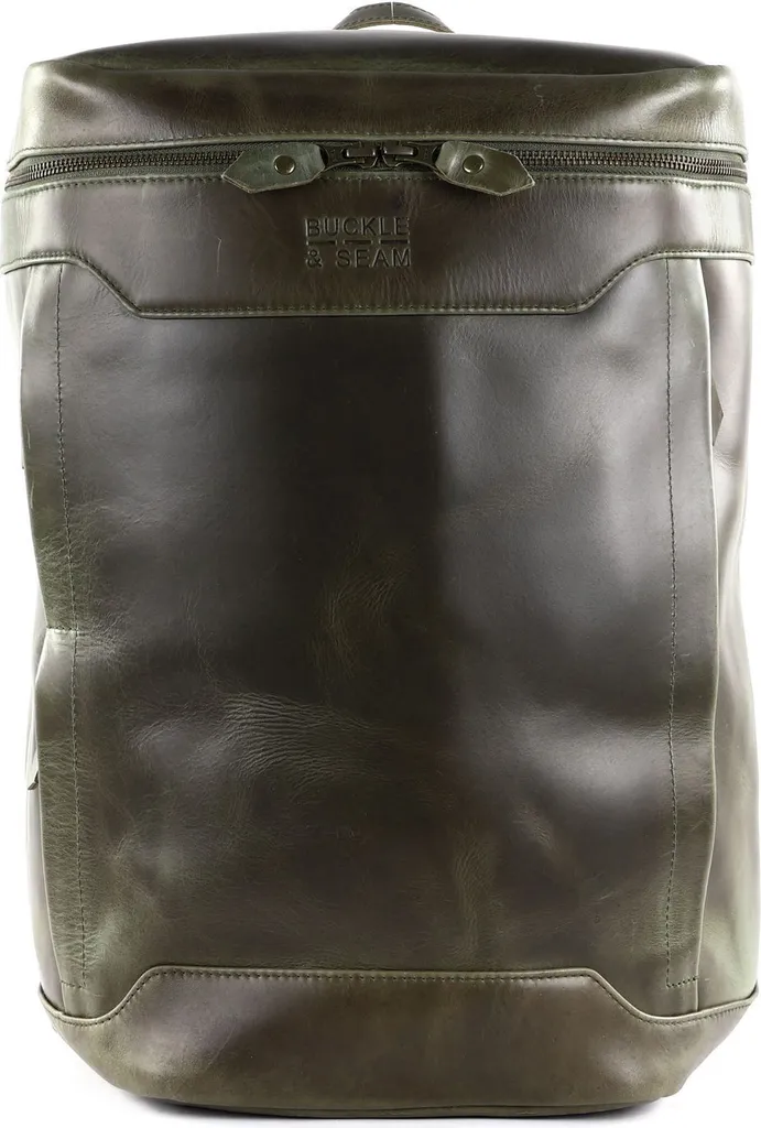 Sac à dos cuir 23L Siwa Orange et Vert Olive avec compartiment PC 15"