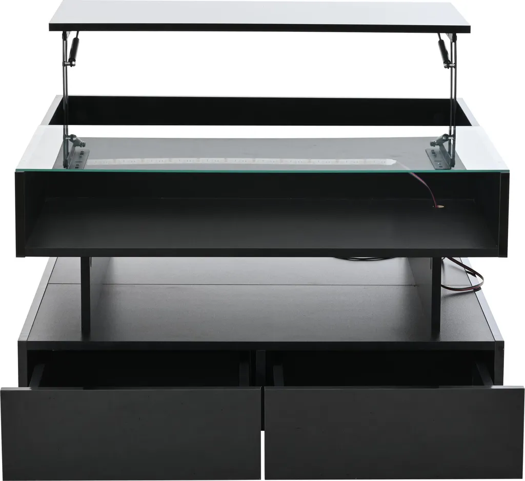 Table Basse Relevable de Salon pour Dîner et Télétravail avec LED - 5