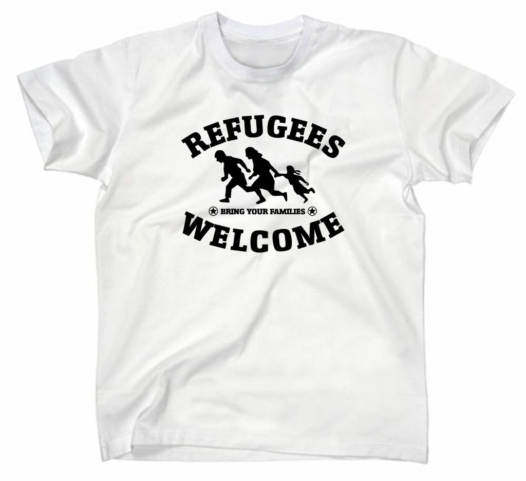 Styletex23 T-Shirt Refugees Welcome, weiss, S