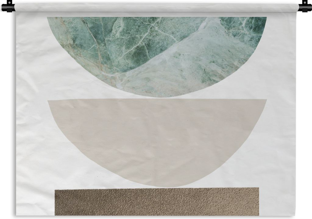 MuchoWow Wandteppich Wandbehang Geometrische Formen - Minimalismus - Pastell 60x45 cm Tapisserie Dekoration Wandtuch - Das Schlafzimmer