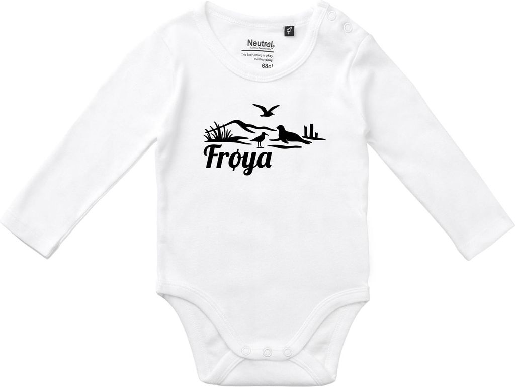 Huuraa Baby Body Frøya Norwegen 74 White Baumwolle Fairtrade Langarmbody Geschenkidee
