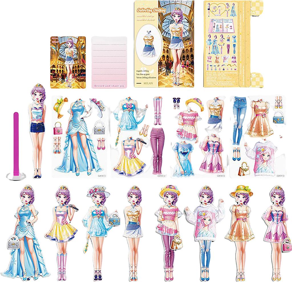 Magnetische Prinzessin Dress Up Papier Puppe Dressing Papier Spielzeug Magnet Menschen Kleidung Puzzles Spiel Rollenspiel Aufkleber