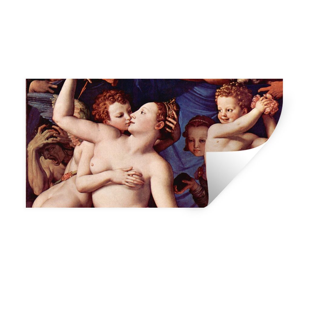 MuchoWow Wandtattoo Wandsticker Wandaufkleber Venus, Amor, Torheit und Zeit - Leonardo da Vinci 40x20 cm Selbstklebend und Repositionierbar - Auf...