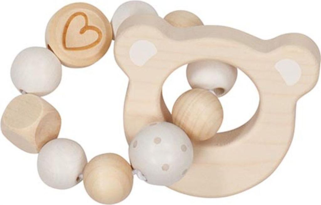 Goki Greifling Elastik Stern, Silikon, Holz, Blau, Grau, Weiß, Holz