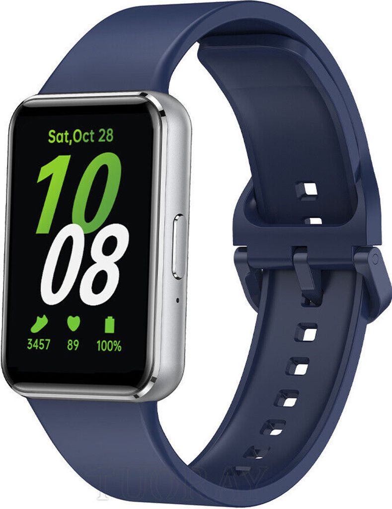 Strap-it Smartwatch Silikonarmband mit Schnalle – passend für Samsung Galaxy Fit 3 (Dunkelblau)