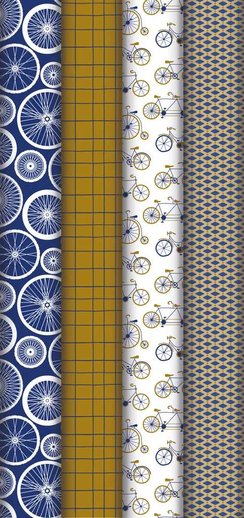 Clairefontaine 30 Rouleaux Papier Cadeau Kraft Blanc Vélo 214001C 2x0,70m