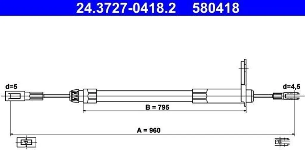 Acquista ATE 24.3727-0418.2 Cavo Freno Mercedes 2024200185 Originale