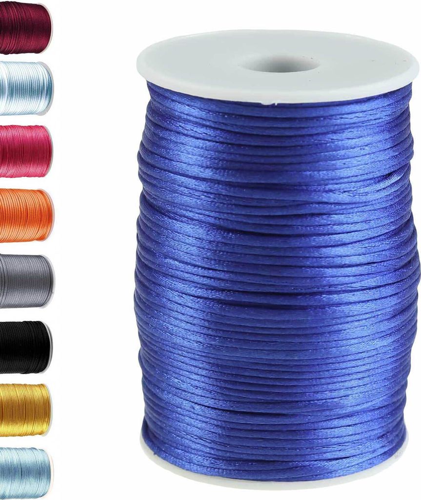 90m Satinschnur 2mm Satinkordel Schmuck-Kordel -Schnur Kumihimo Bänder