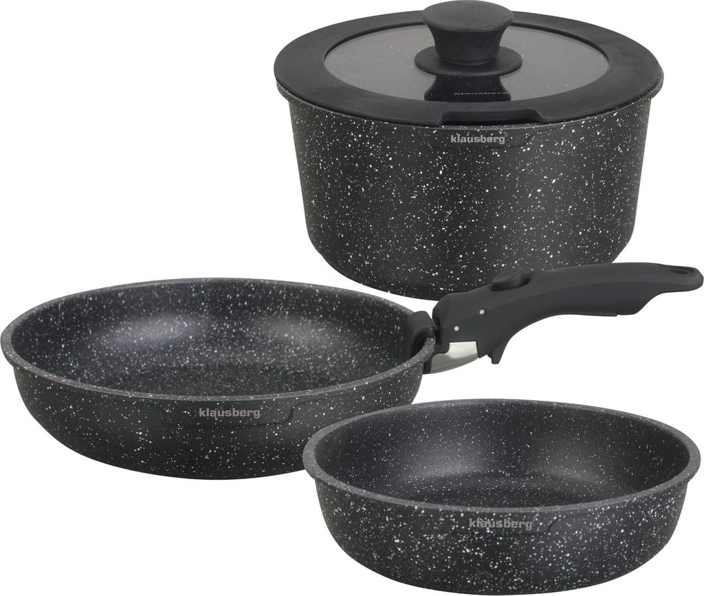 Klausberg 5-teiliges marmoriertes Topfset KB-7858 Produktbild 