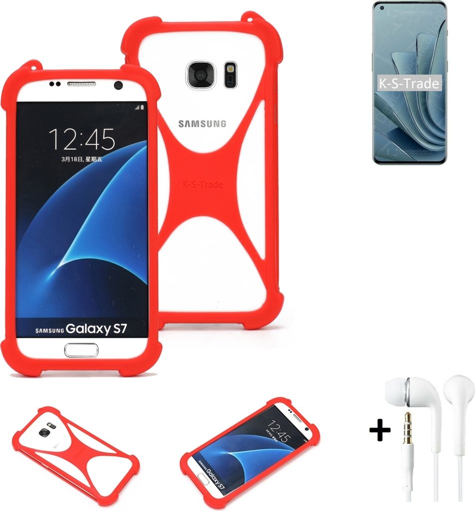 Handy-hülle + Kopfhörer kompatibel mit OnePlus 10 Pro Schutz-hülle Bumper Silikon Schutz Hülle Cover Case Silikoncase Silikonbumper TPU Softcase