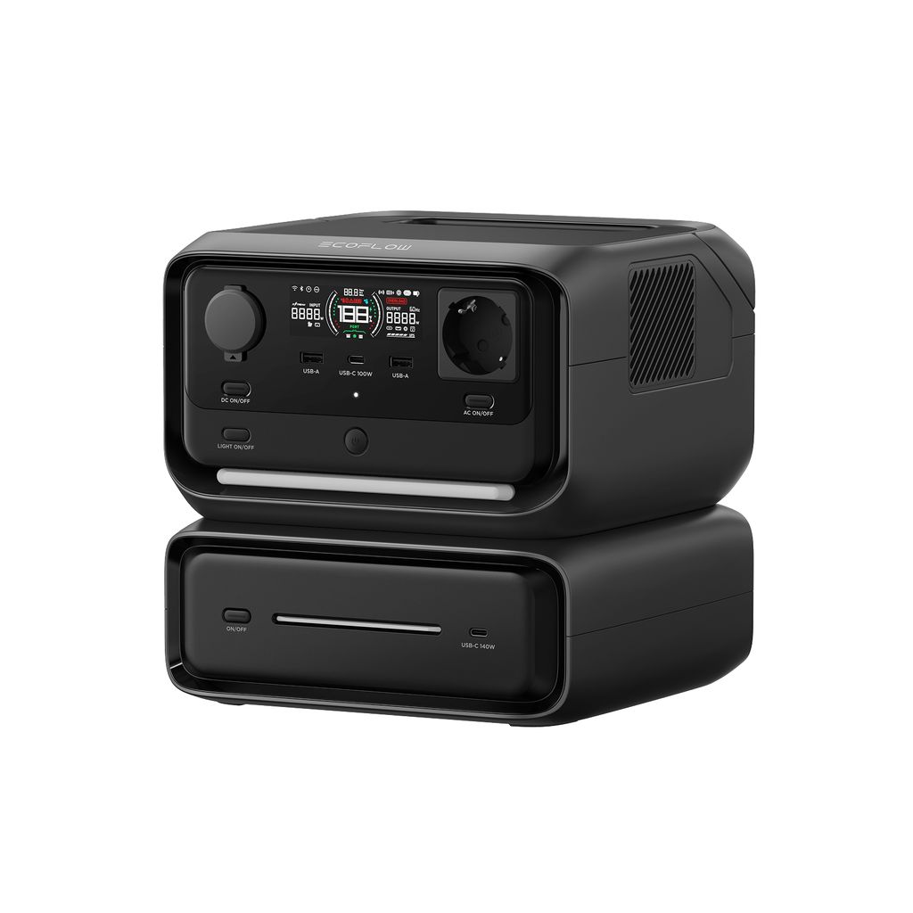 ECOFLOW RIVER 3 Max Tragbare Powerstation, 572 Wh LFP Batterie, bis zu 1 200 W Leistung