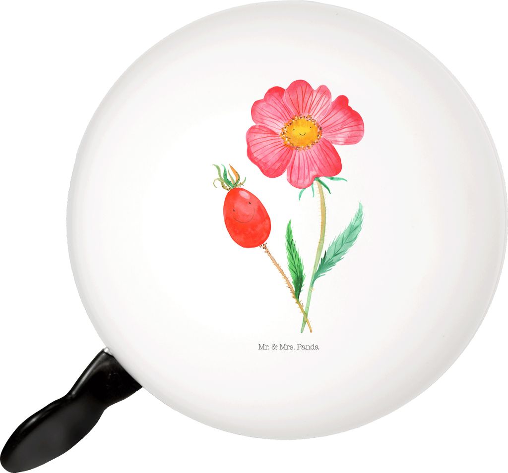 Mr. & Mrs. Panda klingel fahrrad Blume Hagebutte - Weiß - Geschenk, Velo Glocke, Fahrrad-Klingel, Garten, Schlechte Gedanken, Für, Lebensfreude, ...