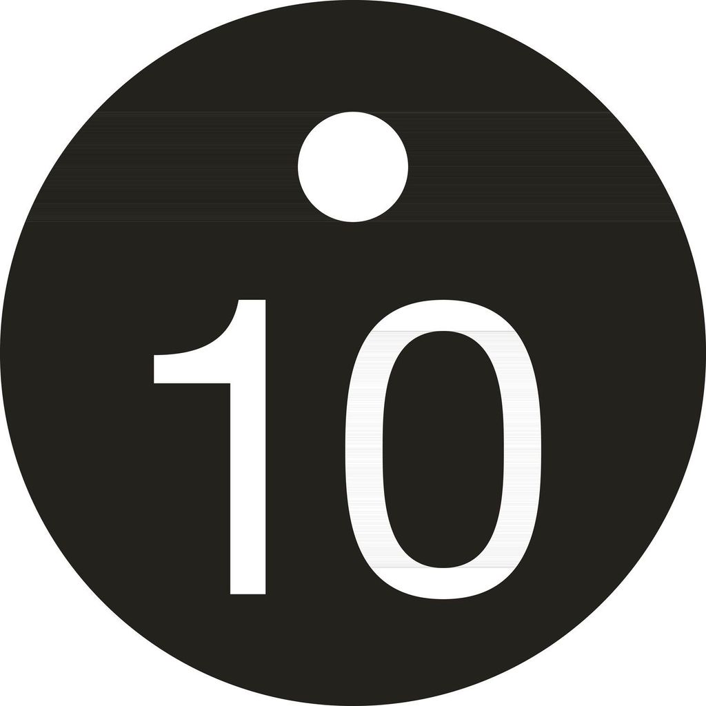 Schlüsselnummer - ø 25, Nummer 10, Aluminium schwarz eloxiert