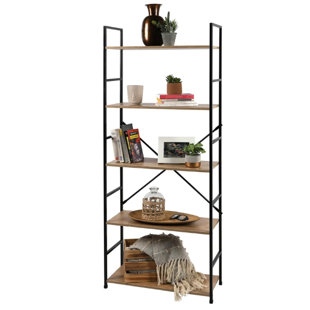 Meuble de Rangement Vertical 5 Niveaux pour Salon et Bureau 144cm Colorado