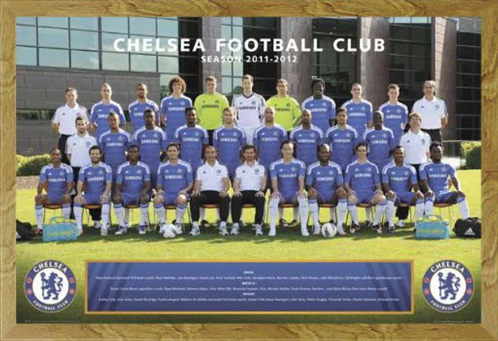 Poster Chelsea 11/12 Squadra con Cornice Shinsuke Rovere Maxi MDF