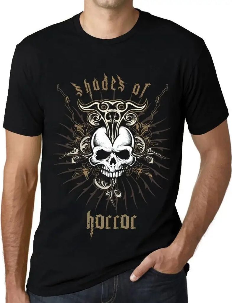 Herren Grafik T-Shirt Schattierungen des Grauens – Shades Of Horror – Öko-Verantwortlich Vintage Jahrgang Kurzarm Lustige Druck Geburtstag Ges...