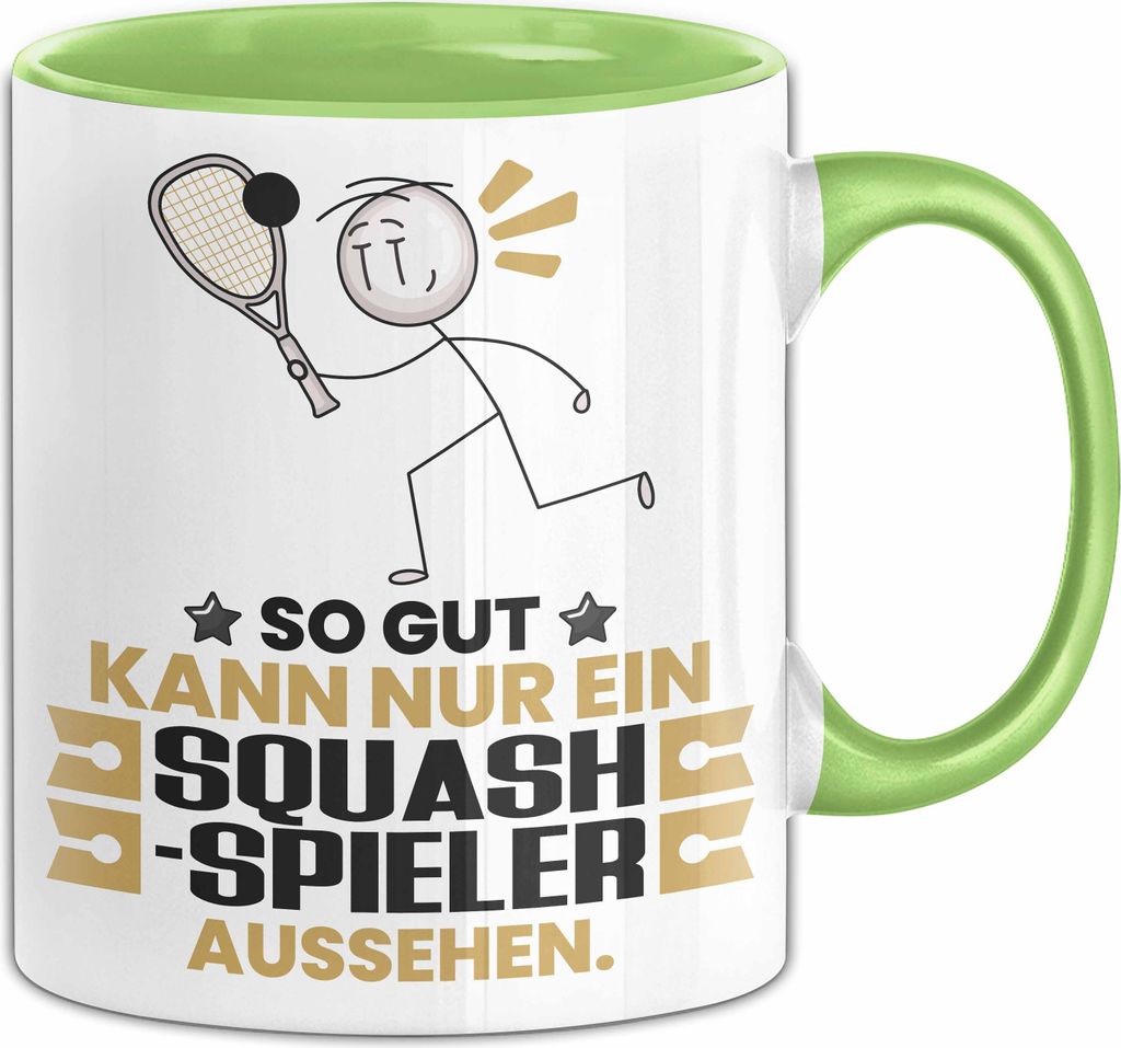 Squash-Spieler Geschenk Tasse So Gut Kann Nur Ein Squash-Spieler Aussehen Geschenkidee Kaffee-Becher (Grün)