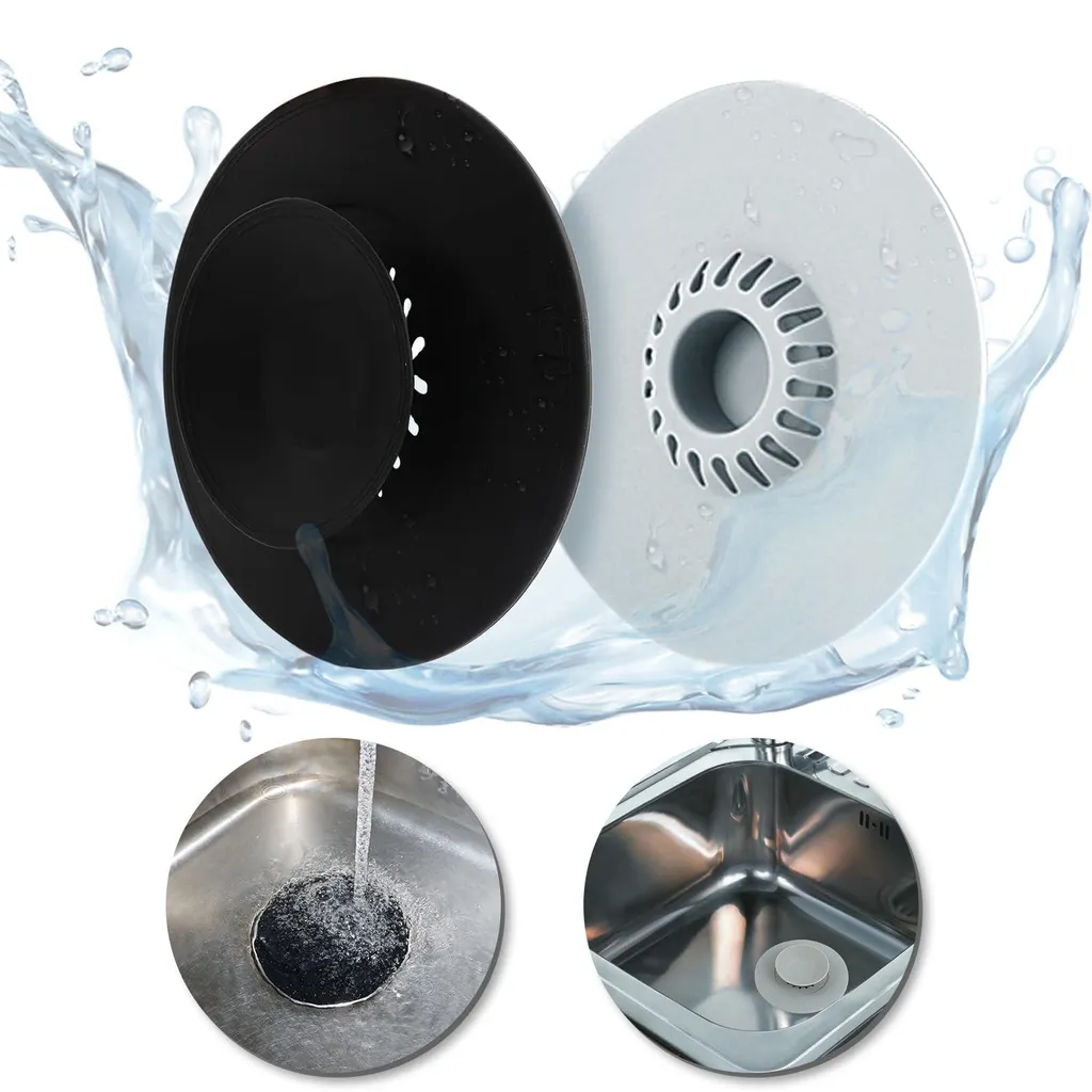 Bouchon d'évier haute étanchéité en silicone avec tamis anti-obstruction