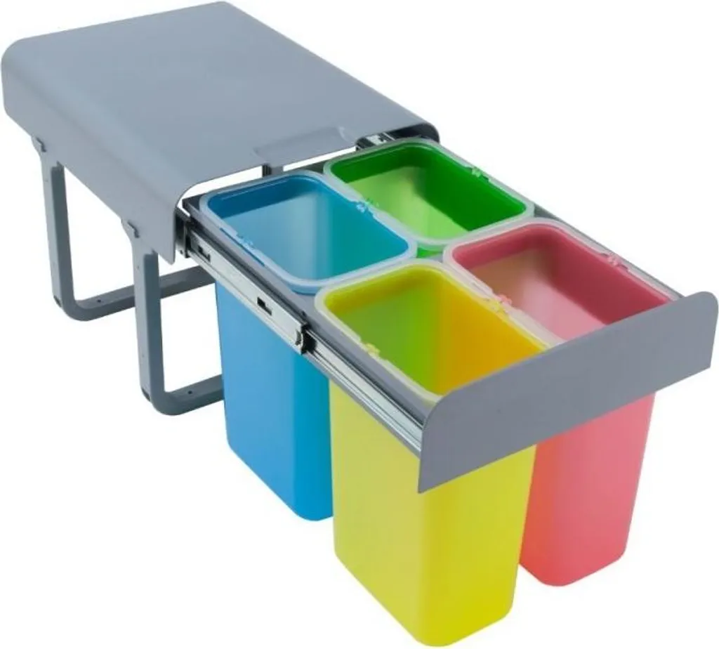 EKKO9006 Pattumiera Differenziata Incasso - 4 Secchi Estraibili 32L