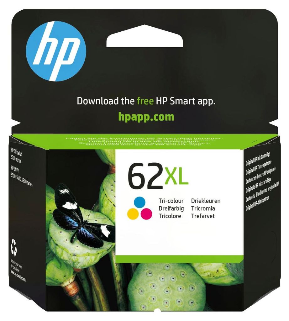 HP 62XL - wysokowydajny - kolorowy (cyjan, magenta, żółty) Zdjęcie produktu 