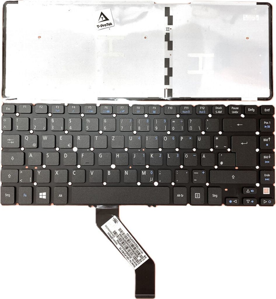 DE - Schwarz Tastatur Keyboard mit Beleuchtung Version1 kompatibel für Acer Aspire V5-471PG