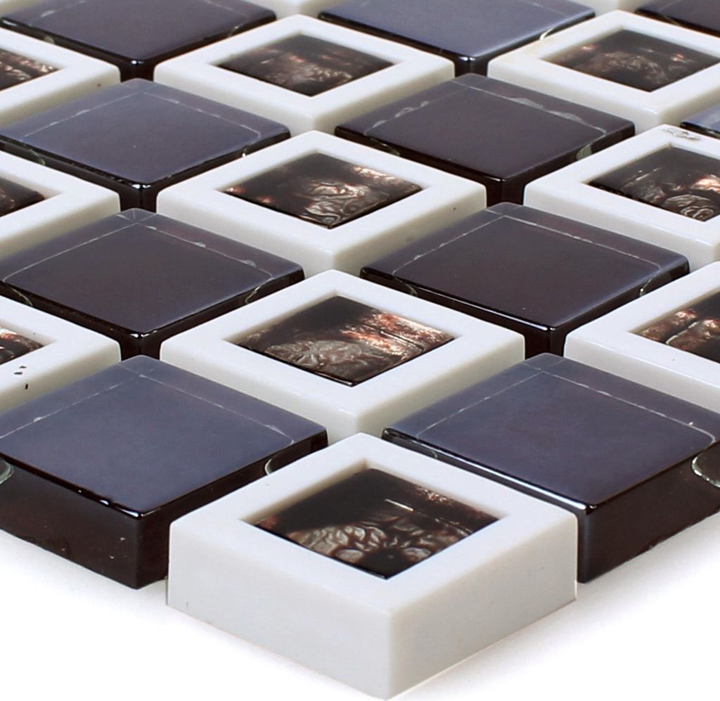 Glas Kunststoff Mosaik Anatolia Schwarz
